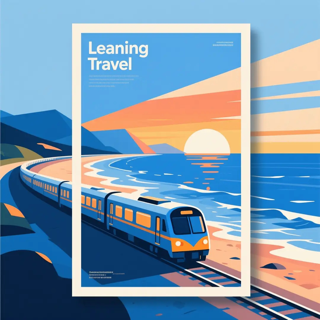 Un concepto de cartel de viaje en estilo de ilustración con una composición clara y detalles ricos y controlados.